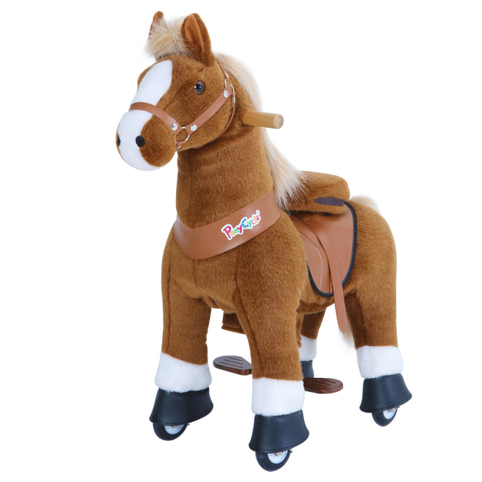 GiddyUp! Buck's PonyCycle Mechanical Ride-On Brown Horse Small Size for Age 3-5 - Brown
