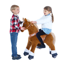 Load image into Gallery viewer, GiddyUp! Buck&#39;s PonyCycle Mechanical Ride-On Brown Horse Large Size for Age 4-10 - Brown