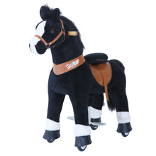 Load image into Gallery viewer, GiddyUp! Buck&#39;s PonyCycle Mechanical Ride-On Black Horse Large Size for Age 4-10 - Black