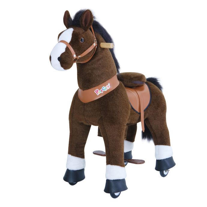 GiddyUp! Buck's PonyCycle Mechanical Ride-On Dark Brown Horse Large Size for Age 4-10 - Brown