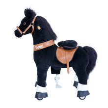 Load image into Gallery viewer, GiddyUp! Buck&#39;s PonyCycle Mechanical Ride-On Black Horse Large Size for Age 4-10 - Black