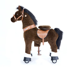 Load image into Gallery viewer, GiddyUp! Buck&#39;s PonyCycle Mechanical Ride-On Dark Brown Horse Small Size for Age 3-5 - Brown