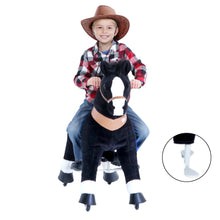 Load image into Gallery viewer, GiddyUp! Buck&#39;s PonyCycle Mechanical Ride-On Black Horse Large Size for Age 4-10 - Black