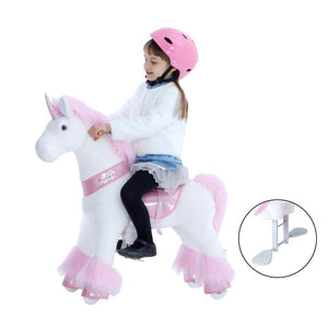 GiddyUp! Buck's PonyCycle Mechanical Ride-On Pink Unicorn Small Size for Age 3-5 - Pink