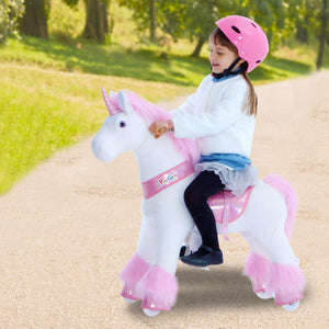 GiddyUp! Buck's PonyCycle Mechanical Ride-On Pink Unicorn Small Size for Age 3-5 - Pink