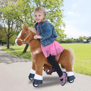 GiddyUp! Buck's PonyCycle Mechanical Ride-On Brown Horse Small Size for Age 3-5 - Brown