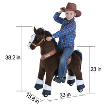 Load image into Gallery viewer, GiddyUp! Buck&#39;s PonyCycle Mechanical Ride-On Brown Horse Large Size for Age 4-10 - Brown